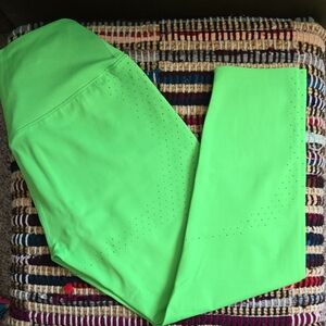 Buffbunny Neon Green Leggings Viva La Vibe Laser Cropped - M